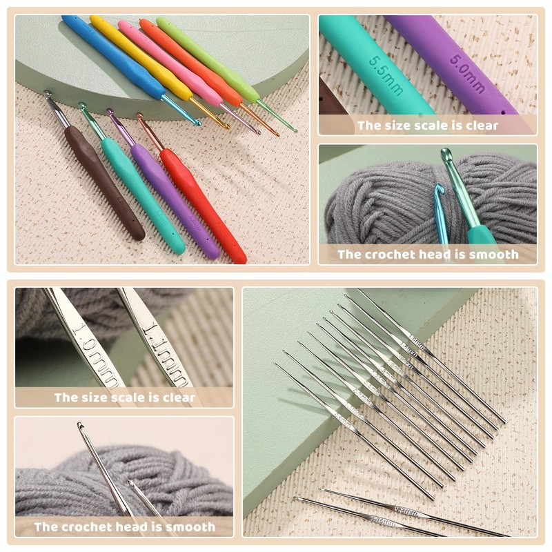 Qzma Crochet Kit for Beginners, 103 PCS Crocheting Kit Beginner,
