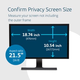 Kensington 21.5 inch Computer Privacy Screen for Desktop, 16:9 Widescreen Monitor, FP215W9 Anti-Glare Blue Ray Reduction Computer Privacy Filter, Matte and Glossy Viewing Options, K55415WW