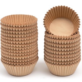 qiqee 600-Count Standard Natural Cupcake Liners Cupcake Cups Muffin Liner Food Grade Cupcake Papers Baking Cups Cupcake Wrappers(Standard Size)