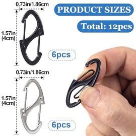 HINZIC 12pcs Anti Theft Zipper Locks, Dual Opening Theft Deterrent Clasps, Zipper Clips Replacement for Backpacks, Luggage, Clothing, Traveling Outdoor Sports- Black & Silver