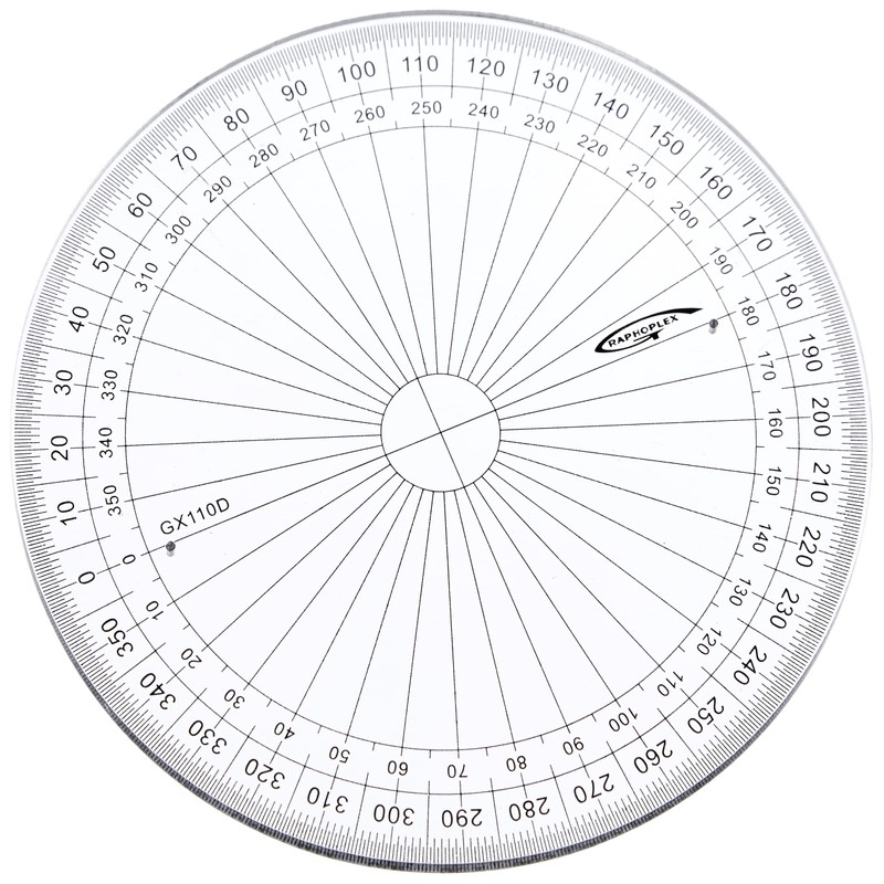 Graphoplex GX110D Full Circle Protractor Clear