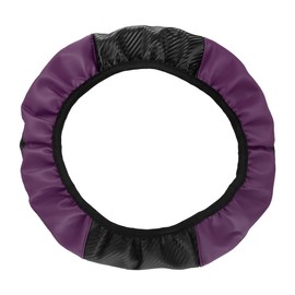 X AUTOHAUX 15 Inch Car Steering Wheel Cover Protector Black Purple - 1pcs