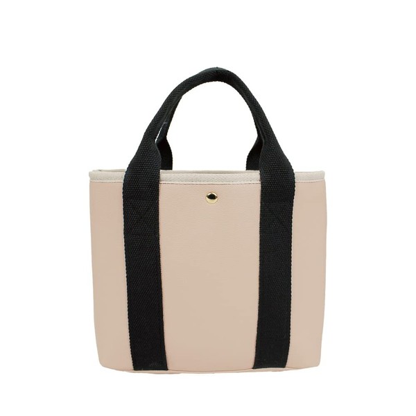 Faux Leather Zipper Divider Tote Tote Bag BE/BK