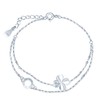 INFINIONLY Women's Silver Bracelet Creative 925 Silver Clover Cubic Zirconia