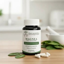 Magnea Citrato De Magnesio 450mg 30 Cápsulas Raíz Metabólica                                                                                          