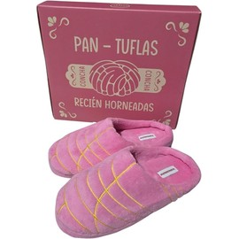 EASTEX Concha Pantuflas with Gift Box - Pink Concha Slippers - Pan Dulce - Mexican Bread Slippers for Men and Women - Mexican Mom Gifts - Mother's Day Gift - Regalo Para Mama (Medium)