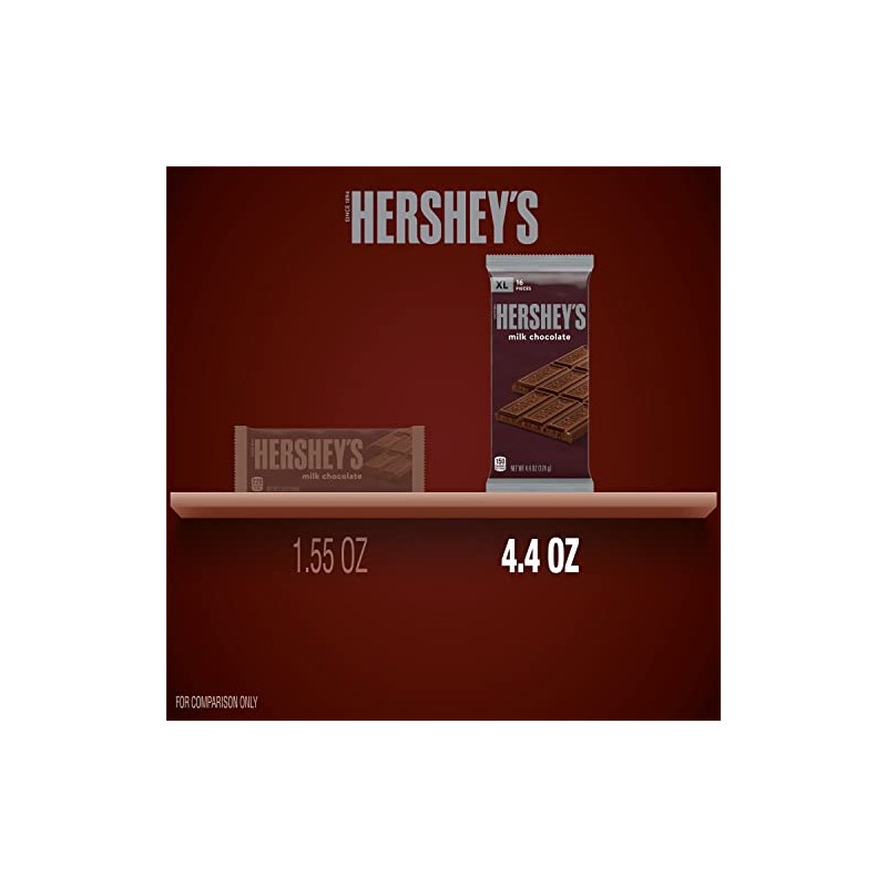 HERSHEY'S HERSHEY'S Milk Chocolate XL, Candy Bars, 4.4 oz (12