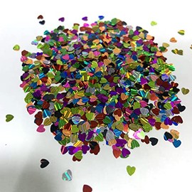 Foluvinzzis Shape Glitter, 1oz Heart Shape Glitter Colorful Nail Sequins Glitter Powder for Tumblers, Nails, Resin, Cosmetics