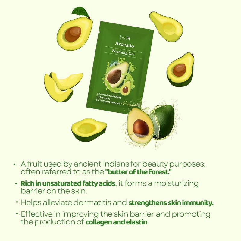 by.H Avocado Soothing Gel (30 PCS) - Nutrient-Rich Moisturizer for