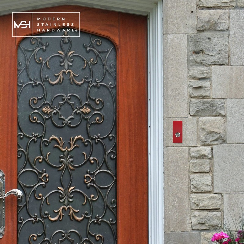 MSH Modern Stainless Hardware Model R7 Red Doorbells, R-Series Anodized