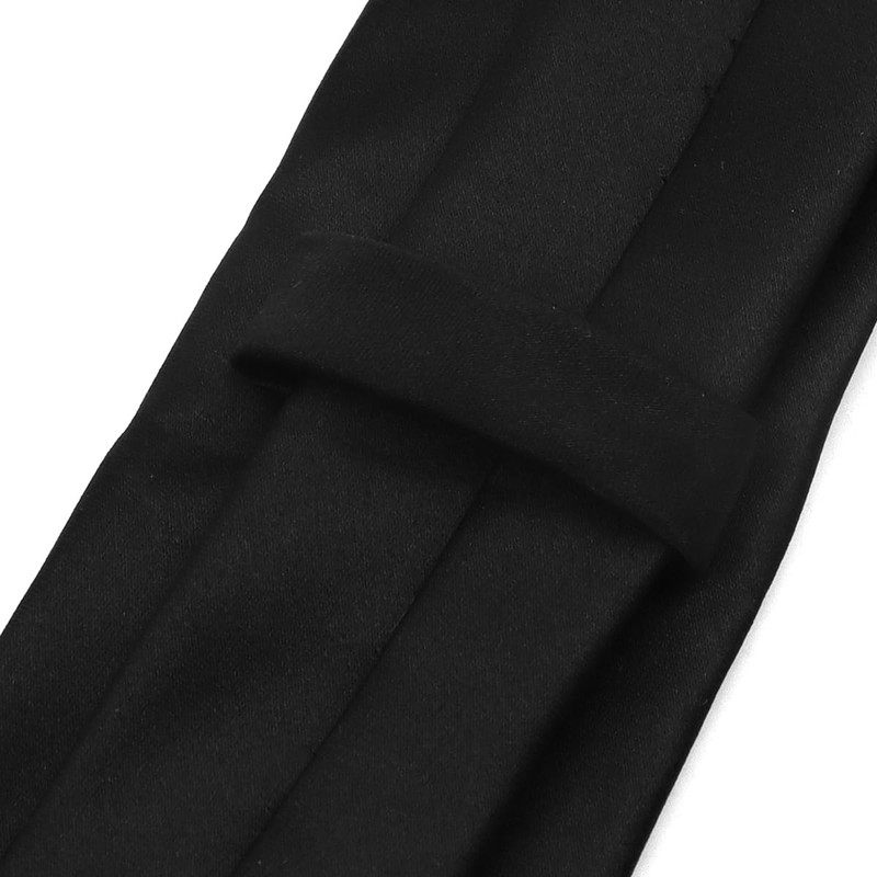 Ieron Clip-on Black Ties,Solid Uniform Pre-tied Neck Strap Tie Black