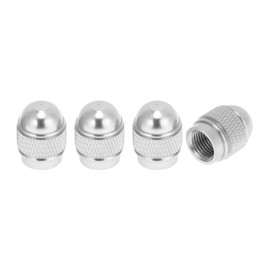HEROFFIX 4 Pcs Mini Bullet Style Tire Valve Stem Caps Decorative Tyre Valve Dust Covers 7x17mm Silver Tone Aluminum Alloy