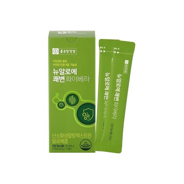 Chong Kun Dang Health New Aloe Kwaebyun Fibera 14 packets, 2 week supply, none / 종근당건강 뉴알로에쾌변 화이베라 14포 2주분, 없음