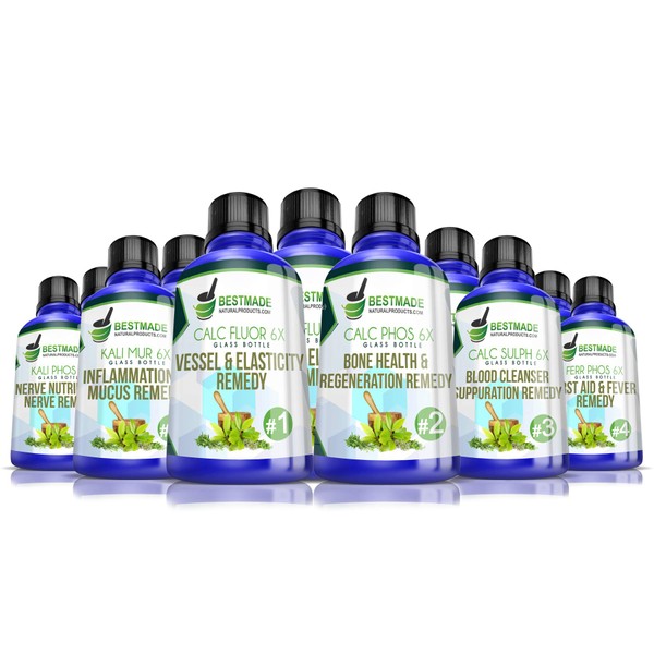 Glass Bottle Classic Tissue Cell Salt Kit All 12 Schussler Cell Salts Boost Your Immune System, Stimulate Natural Healing, Provide Cellular Nutrition Vital to Cellular Function