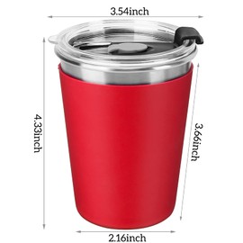 Kids Stainless Steel Cups, 12oz Kids Metal Drinking Glasses with Lids and Sleeves, Unbreakable Spill Proof Cups for Kid and Adult, Stacking Sippy Cups for Hot Chocolate & Cold Drinks 5Pack