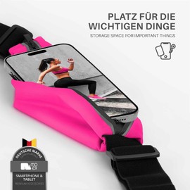 moex® Easy Bag für Doro 8200 Laufgürtel für Handy, Lauftasche Jogging, Handytasche zum Joggen, Sport Bauchtasche wasserdicht, Fitness Running Belt – Neon Pink