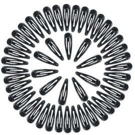 30,60 80 Pack Black 2 Inch Women Metal Snap Hair Clips Accessories No Slip Hair Barrettes Girls Women Hair Accessories (Black-1 50PCS)