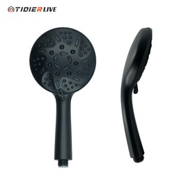 TiDier live 9 Mode Handheld Shower Head, Extra Wide Water Cover High Pressure High Flow with Hard Water Softening Filter, Reduces Dry Itchy Skin, 60" Hose, Water Pads, Adjustable Stand (Matte Black)