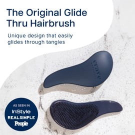 Crave Naturals Crave Naturals Glide Thru Detangling Brush - Detangler Brush for Natural, Curly, Straight, Wet and Dry Hair for Adults and Kids - Hair Brush for Little Girls, Toddlers, Teens - 7.5 x 3 inches, Blue