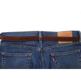 BC Belts Womens Thin Leather Belt Strap with Embossed Western Scrollwork 1" Wide with Snaps, Brown, X-Small (26-28)