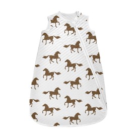 vvfelixl Brown Horse Silhouette Baby Sleeping Bag Sleep Sack,Baby Wearable Blanket Sleep Suit for 0-6 Months
