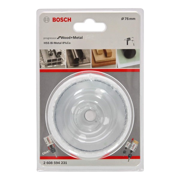 BOSCH Bi-Metal Hole Saw, 8% Cobalt Alloy, Progressive Tooth Design,
