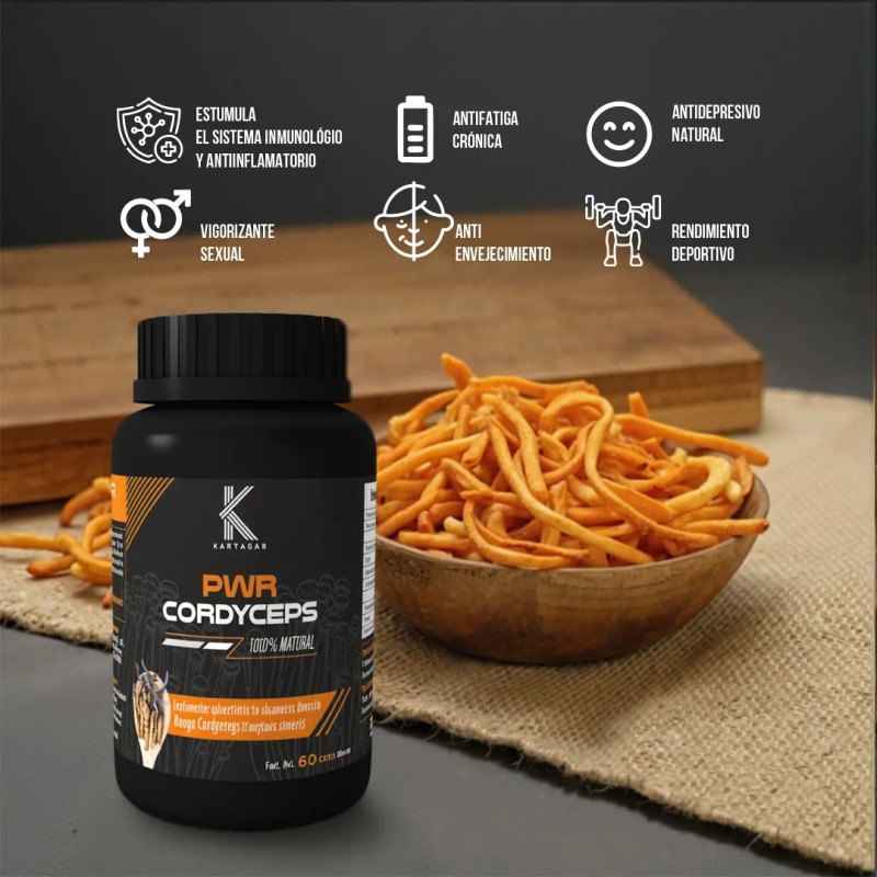 Cordyceps Power Kardagar Suplemento Extracto Hongo Puro Sin Sabor