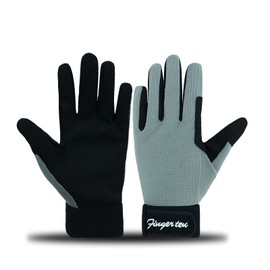 AXKAL Horse Gloves Children Boys Girls Riding Couple Teenagers Riding Gloves Outdoor Mitts Comfortable Durable 5-13 Years (S, Grey)