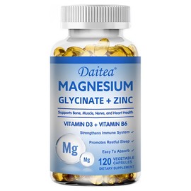 Maximize absorption with Magnesium Glycinate Zinc Vitamin D3 and B6 Supplement - For Healthy Sleep Nerve and Bone Health, 120 Tablets, 2 Count / 마그네슘 글리시네이트 아연 비타민 D3 및 B6 보충제로 흡수를 극대화하세요 - 건강한 수면 신경 및 뼈 건강을 위해, 120정, 2개