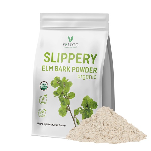Slippery Elm Powder Original, Slippery Elm Bark Natural Herbal Supplement,