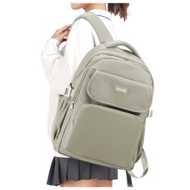 HYC00 School Backpacks for Teenage Girls Boys Lightweight School Bags for Girls Secondary High School Casual Daypacks College Backpack for School Travel Work Rucksack Laptop Backpack Women, Grey Brown