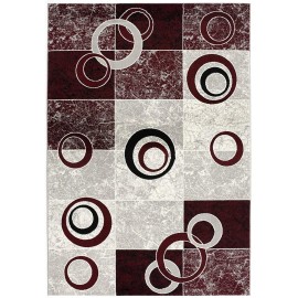 Homeroots 8' Red Abstract Power Loom Runner Rug