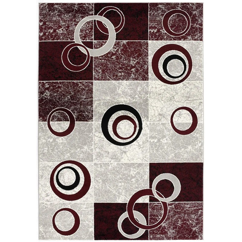 Homeroots 8' Red Abstract Power Loom Runner Rug
