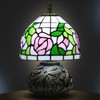 Ppbmocw Pink Rose Tiffany Lamp, 8 Inch Small Stained Glass