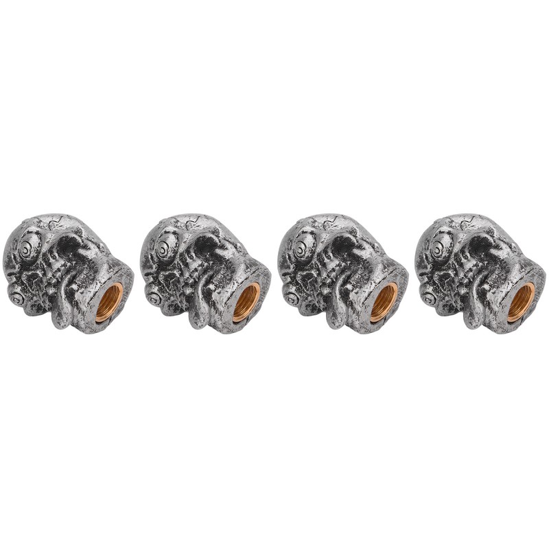 4PCS Tire Valve Cap Set Skull Style Dustproof Universal for