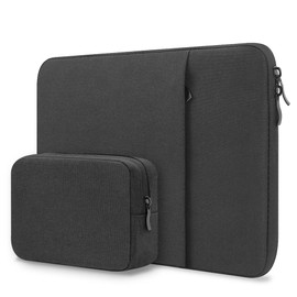 ProElife 13-Inch Laptop Sleeve Case for 2025-2022 MacBook Air 13.6 inch M4 A3240 & 2022 MacBook Pro 13 inch M2 A2338 Accessory Traveling Carrying Case Water-Resistant Bag Cover with Small Bag (Black)