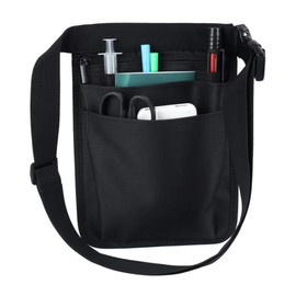 Nurse Belt Bag, Waist Bag, Waist Bag, Utility Waist Tool Organiser, Waist Bag with Adjustable Belt, Multiple Compartments, Nurse Tool Bag for Men and Women, Black
