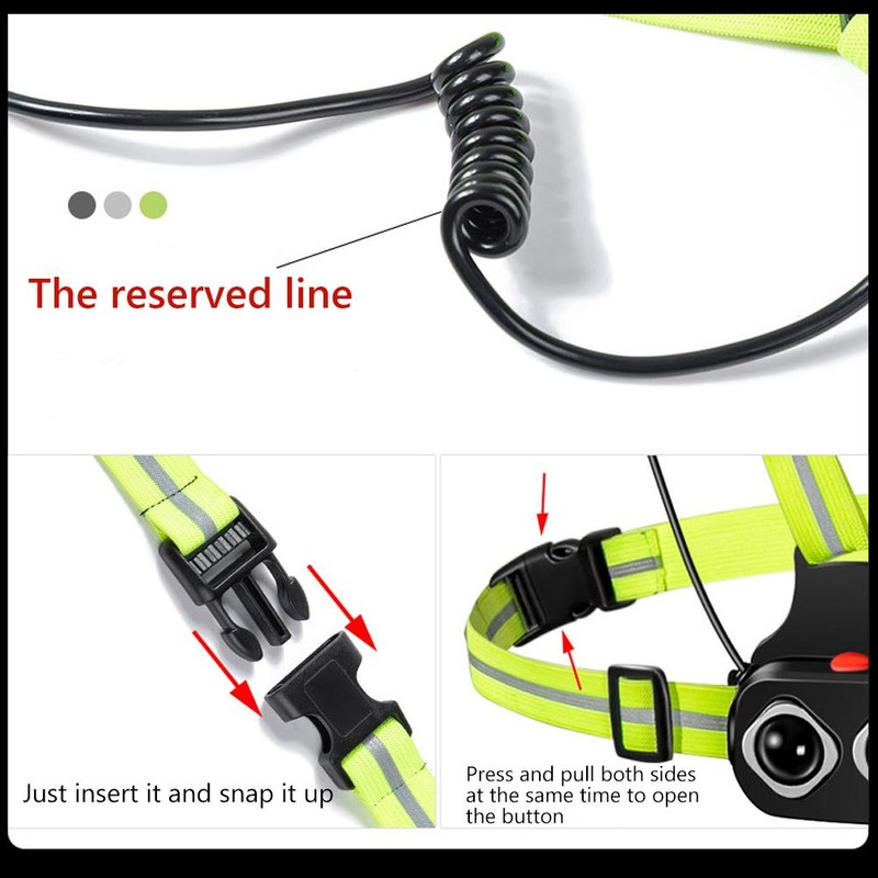 Chest Running Light LED Rechargeable Chest Light Back Warning Light