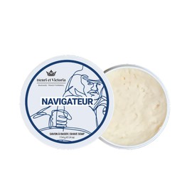 Henri et Victoria Traditional Shaving Soap For Men | Navigateur Fragrance | Smooth Shave, Lathers Up Nicely, Long-Lasting Scent | Canadian Made by Skilled Artisan 114 g (4 oz)