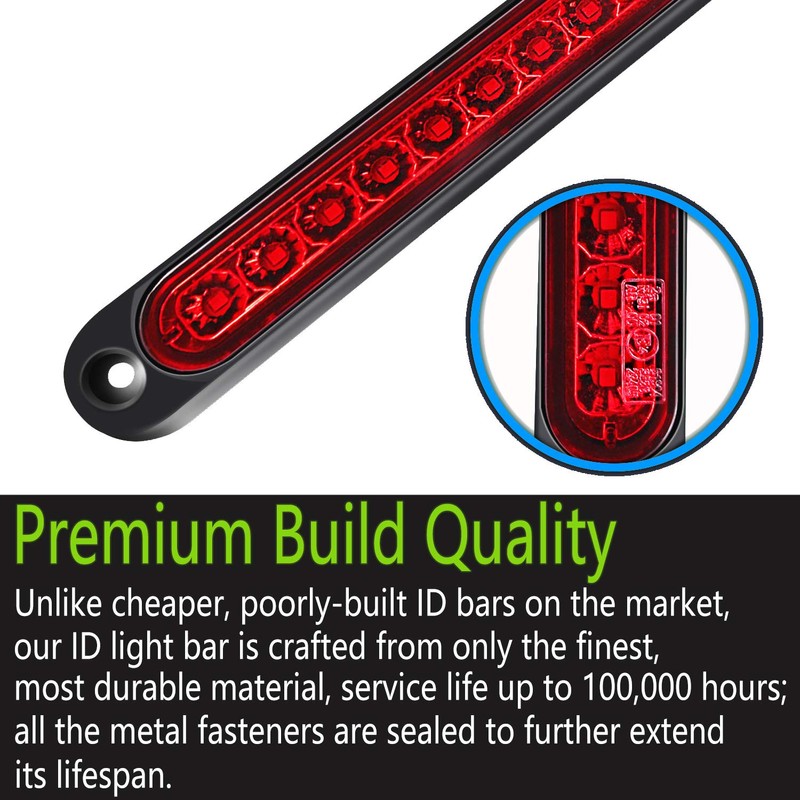 2 Pack 10" 15 LED Trailer Identification Light 9 to