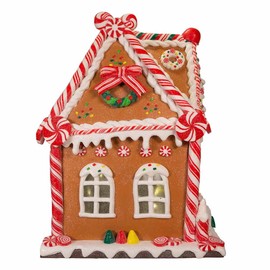 Kurt S. Adler 13-Inch Battery-Operated Gingerbread House with LED Light and Timer