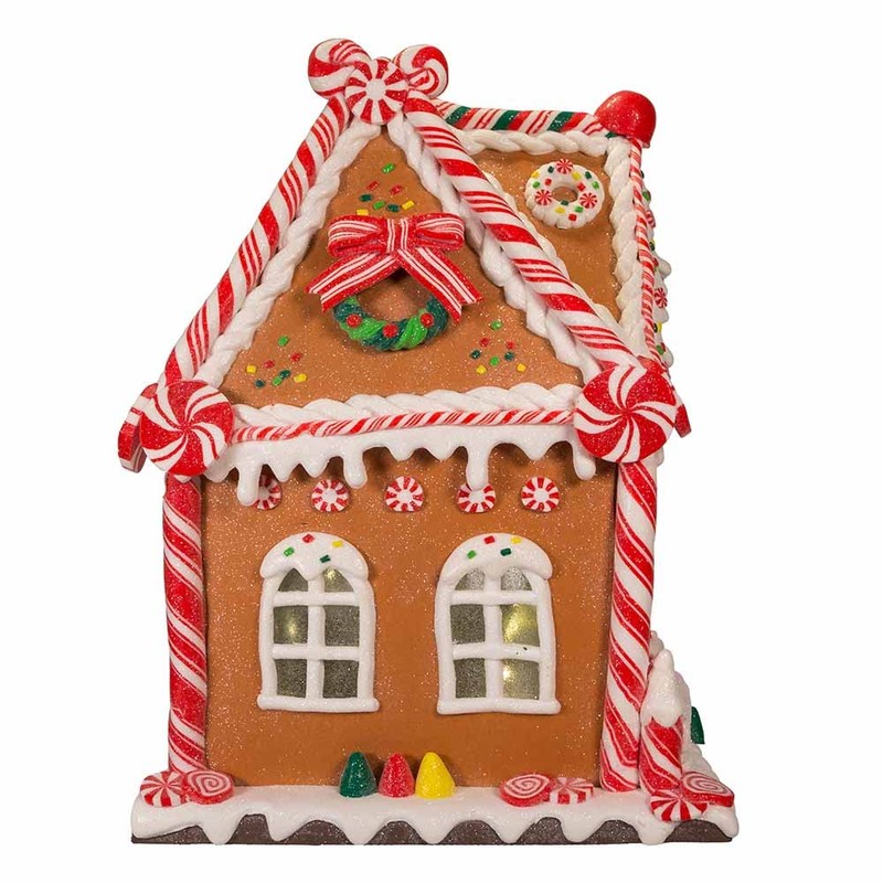 Kurt S. Adler 13-Inch Battery-Operated Gingerbread House with LED Light