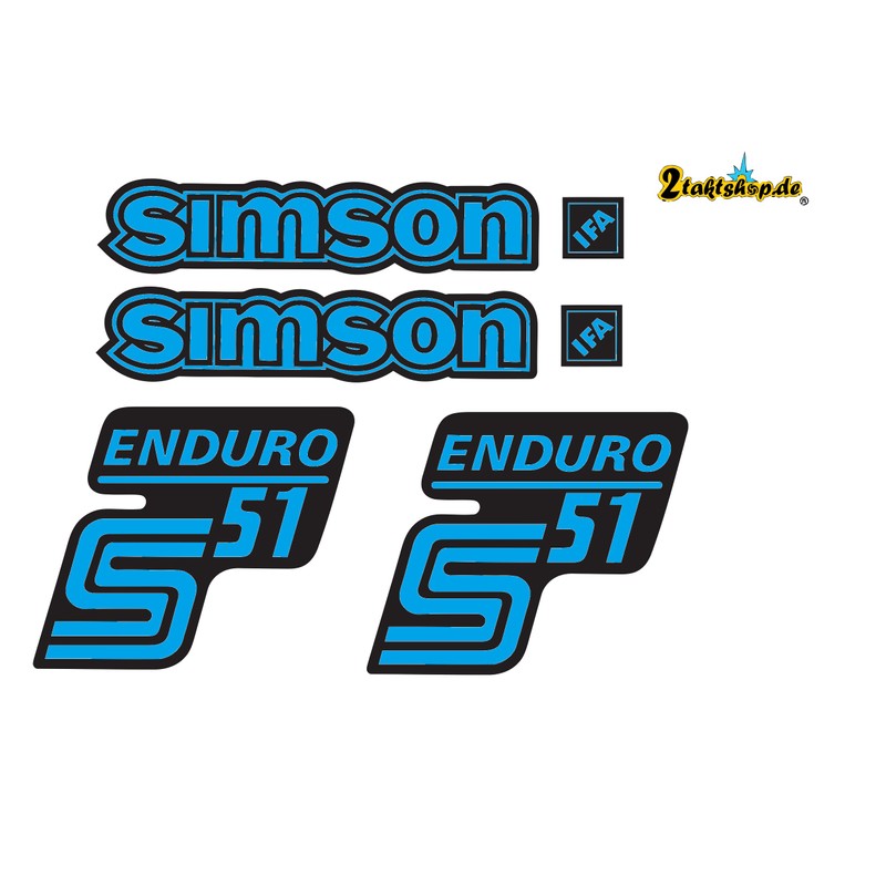 Transparente Simson S51 Enduro Aufkleber IFA Premium