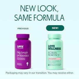 Love Wellness Suplemento Nootropics Brain Support, Big Brain Probiotics  Función Cerebral, Enfoque, Salud Cognitiva Y Estado De Ánimo Saludable