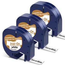 3 X 18769 Iron on Labels Compatible with Dymo Letratag Tape Name Label for Clothes, Replacement for Dymo Label Tape Iron on Labels for Clothes Use for LT-100T LT-100H QX50