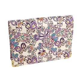 Yuzen Bunko Genuine Leather, Hand-Dyed, Butterfly Pattern, Paperback Leather, Business Card Case, Butterfly, white