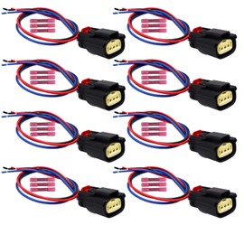 8pcs Ignition Coil Connector Compatible with Ford Lincoln 2007-2017 C-Max Edge Explorer F-150 F-250 F-350 Super Duty Flex Fusion l4 V6 V8 2.0L 3.5L Pigtail Harness S2280 WPT931 EC2183 PT2268