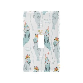 YETTASBIN Cute Manatees Toggle Light Switch Cover Unbreakable Wall Plate Cover with Screws for Living Room, Bedroom, Office, School, Home Decor-4.53 x 2.76 Inch