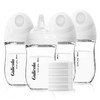 Gulicola Natural Glass Baby Bottle 4 Pack, Newborn Breastfeeding Bottles