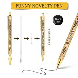 AUAUY Funny Pens, Funny Seven Days of The Week Pens Describing Mentality, Spoof Fun Pens Swear Word Pens for Each Day, Fun Ballpoint Pen Set for Colleague Funny Office Gifts (7PCS)
